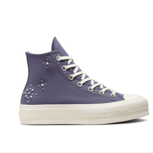 Chuck Taylor Converse All Star High Top "Pearls & Studs"  Women Size 8.5 - Picture 1 of 8